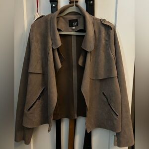 KUT from the Kloth Faux Suede Draped Front Jacket Size XL